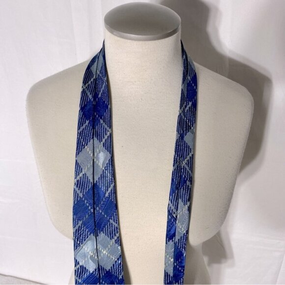 Vintage Gold City Blue Plaid With Teddy Bear Tie - Picture 5 of 10